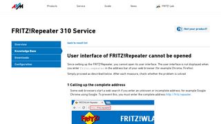 
                            3. User interface of FRITZ!Repeater cannot be opened | FRITZ!WLAN ...