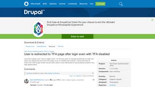 
                            5. User is redirected to TFA page after login even with TFA disabled ...