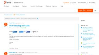 
                            8. User last login details | BMC Communities