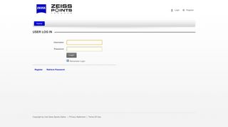 
                            5. User Log In - Carl Zeiss Sports Optics