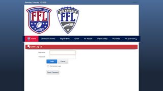 
                            8. User Log In - Frisco Football League - SportsPilot