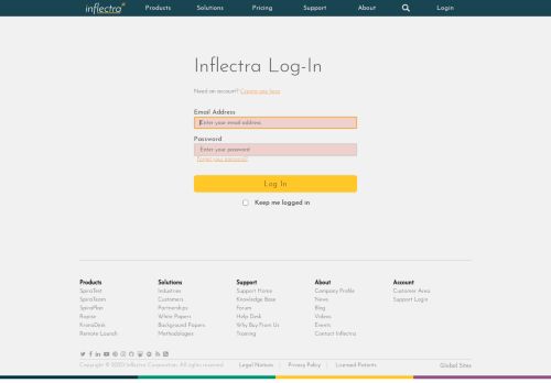 
                            1. User Log-In | Inflectra Website - Inflectra Corporation