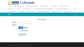 
                            10. User Log In - NAMI Colorado