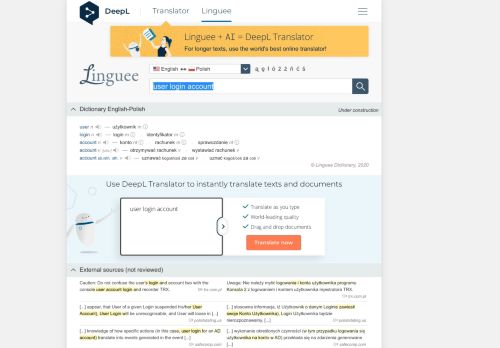 
                            7. user login account - Polish translation – Linguee