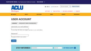 
                            3. User login | ACLU of Michigan