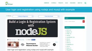 
                            6. User login and registration using nodejs and mysql with example
