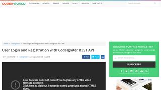 
                            12. User Login and Registration with CodeIgniter REST API - CodexWorld