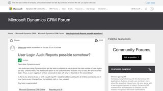 
                            4. User Login Audit Reports possible somehow? - Microsoft Dynamics ...