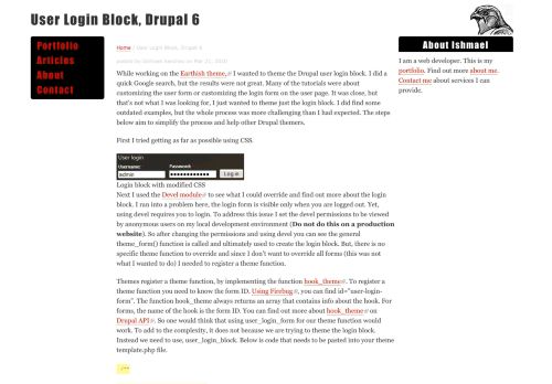 
                            10. User Login Block, Drupal 6 | Ishmael Sanchez