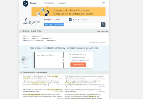 
                            8. user login credentials - Polish translation – Linguee