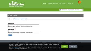 
                            7. User login | East Hampshire District Council
