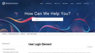 
                            3. User Login Element - Theme Fusion