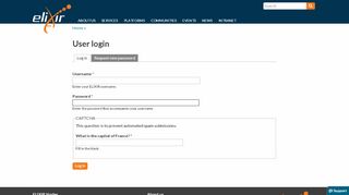 
                            1. User login | ELIXIR - ELIXIR Europe