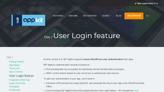 
                            10. User Login feature - WP-AppKit