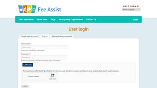 
                            2. User login | Fee Assist