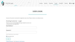 
                            3. User Login | Find The Gap – Data Management