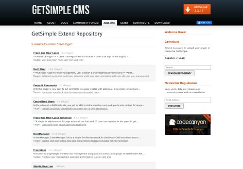 
                            9. User Login - GetSimple CMS