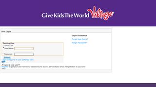 
                            13. User Login - Give Kids the World Village