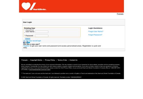 
                            6. User Login - Heart and Stroke Foundation