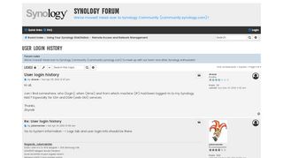 
                            1. User login history - Synology Forum