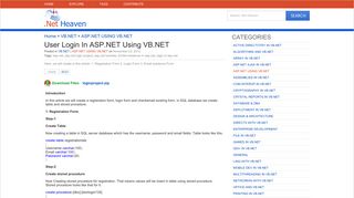 
                            9. User Login in ASP.NET using VB.NET - NET Heaven
