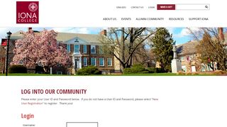 
                            4. User Login - Iona College Alumni