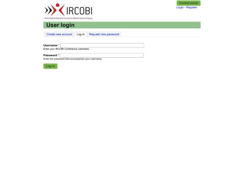 
                            4. User login | IRCOBI Conference