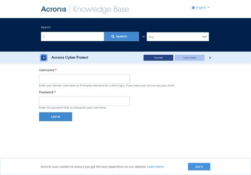 
                            7. User login - Knowledge Base - Acronis