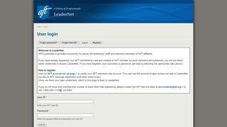 
                            1. User login | LeaderNet