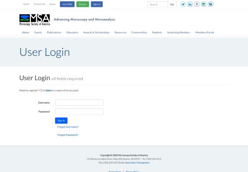 
                            13. User Login | Microscopy Society of America