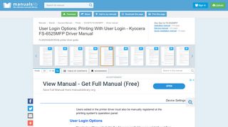 
                            7. User Login Options; Printing With User Login - Kyocera FS-6525MFP ...