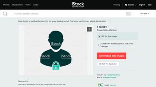 
                            10. User login or authenticate icon on gray background. Flat icon ... - iStock