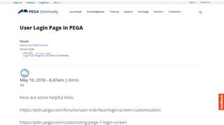 
                            12. User Login Page in PEGA | Pega Community