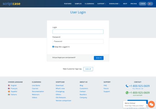 
                            1. User Login - Scriptcase