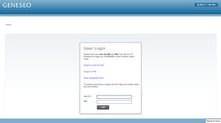 
                            8. User Login - SUNY Geneseo Information System