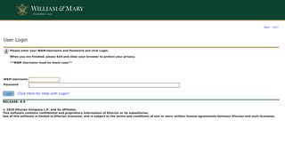 
                            6. User Login - The College of William & Mary
