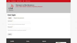 
                            9. User login | University of New Brunswick