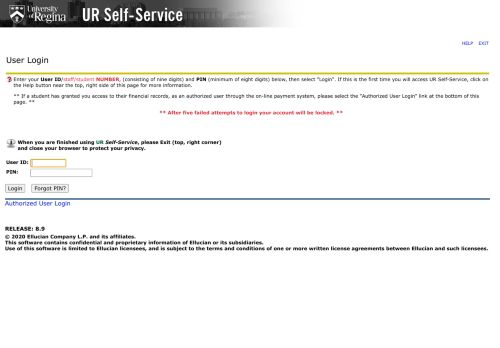 
                            10. User Login - UR Self-Service