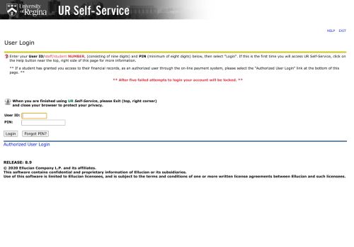 
                            7. User Login - UR Self-Service