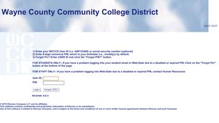 
                            7. User Login - WebGate - Wayne County Community College District