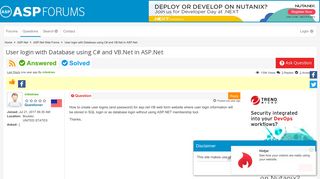 
                            11. User login with Database using C# and VB.Net in ASP.Net ...