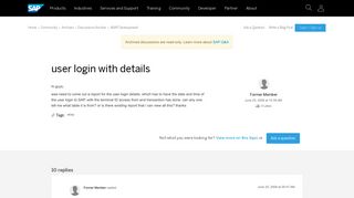 
                            1. user login with details - archive SAP
