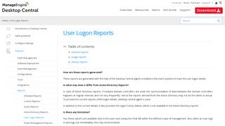 
                            8. User Logon Tracking Reports | ManageEngine Desktop Central