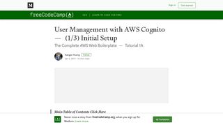 
                            7. User Management with AWS Cognito — (1/3) Initial Setup