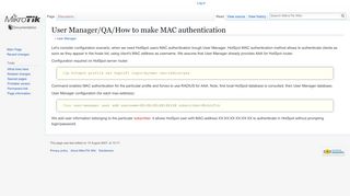 
                            5. User Manager/QA/How to make MAC authentication - MikroTik Wiki