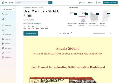 
                            12. User Mannual - SHALA SIDHI | Password | Personal Identification ...