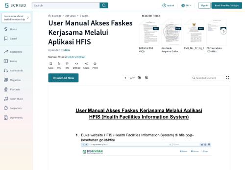 
                            5. User Manual Akses Faskes Kerjasama Melalui Aplikasi HFIS - Scribd