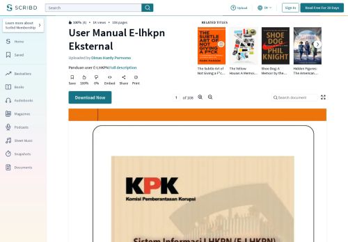 
                            10. User Manual E-lhkpn Eksternal - Scribd