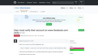 
                            9. User must verify their account on www.facebook.com (405) · Issue ...