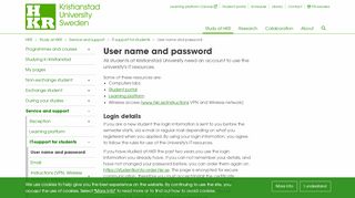 
                            13. User name and password for students at Kristianstad Uni | HKR.se